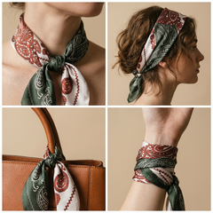 Bracksley multicolor paisley satin scarf for women, 27 inch square — view 3