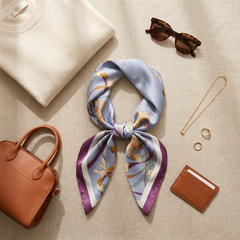 Bracksley multicolor floral satin scarf for women, 27 inch square — view 2
