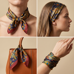 Bracksley multicolor paisley satin scarf for women, 27 inch square — view 3