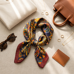 Bracksley multicolor paisley satin scarf for women, 27 inch square — view 2
