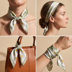 Bracksley multicolor floral satin scarf for women, 27 inch square — view 3