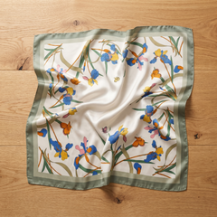 Bracksley multicolor floral satin scarf for women, 27 inch square — view 1