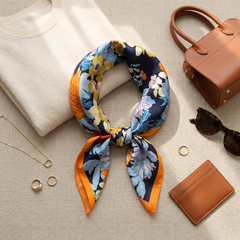Bracksley multicolor floral satin scarf for women, 27 inch square — view 2