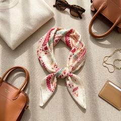 Bracksley multicolor floral satin scarf for women, 27 inch square — view 2
