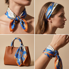 Bracksley multicolor floral satin scarf for women, 27 inch square — view 3
