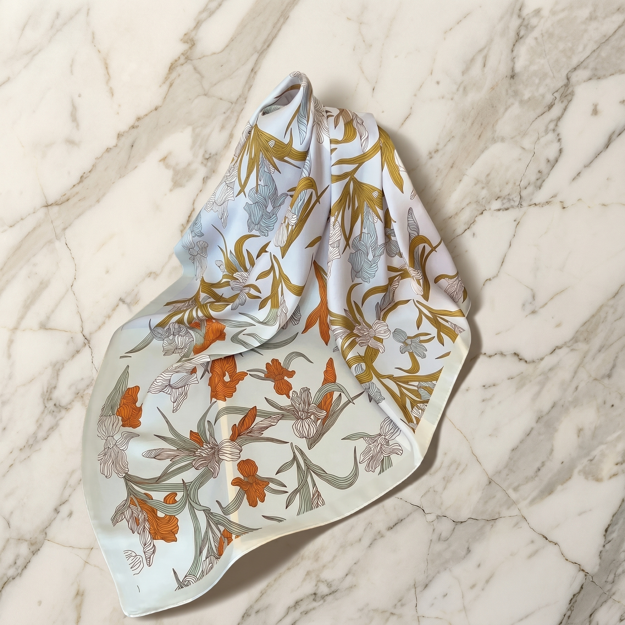 Bracksley multicolor floral satin scarf for women, 27 inch square — view 1