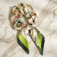 Bracksley multicolor floral satin scarf for women, 27 inch square — view 1