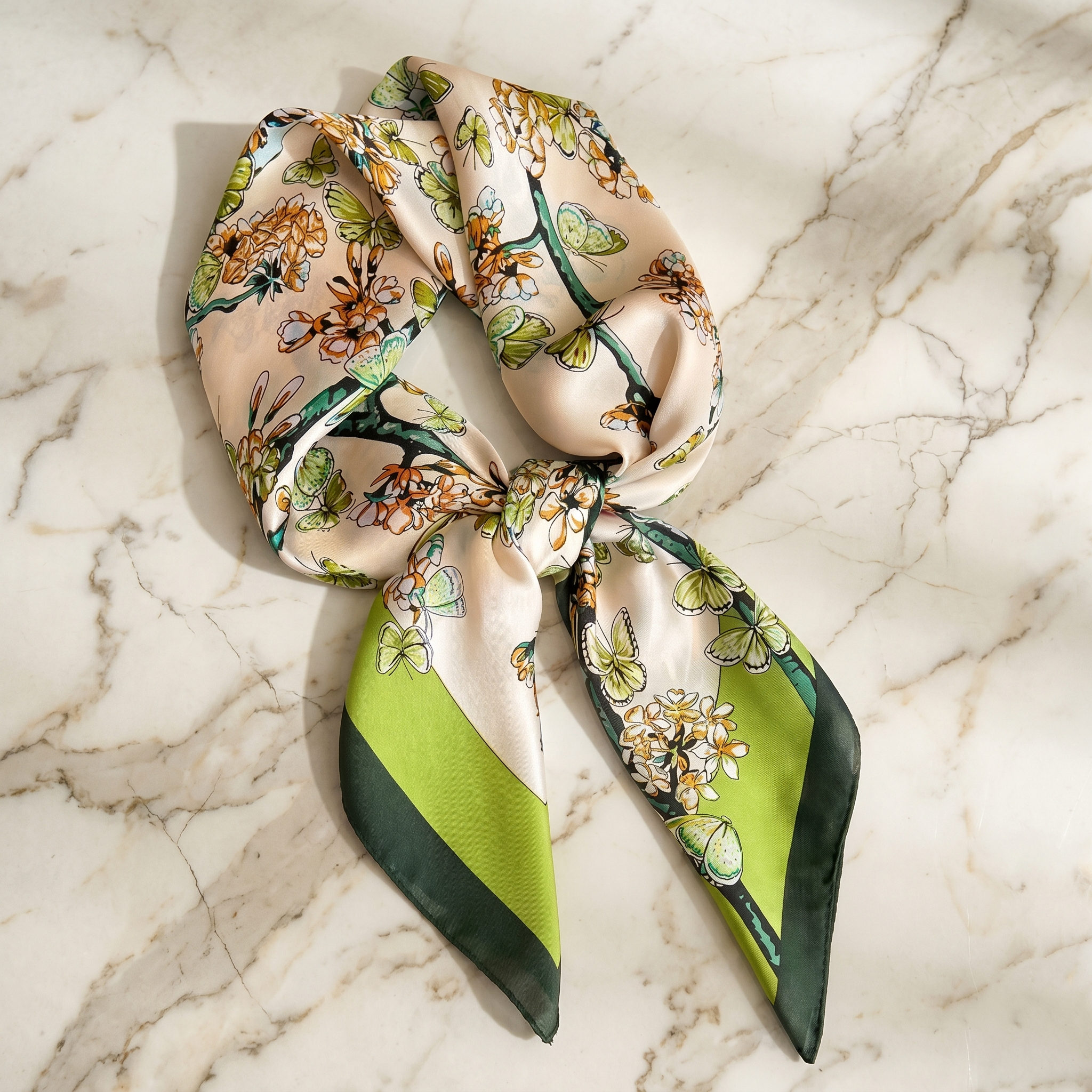 Bracksley multicolor floral satin scarf for women, 27 inch square — view 1