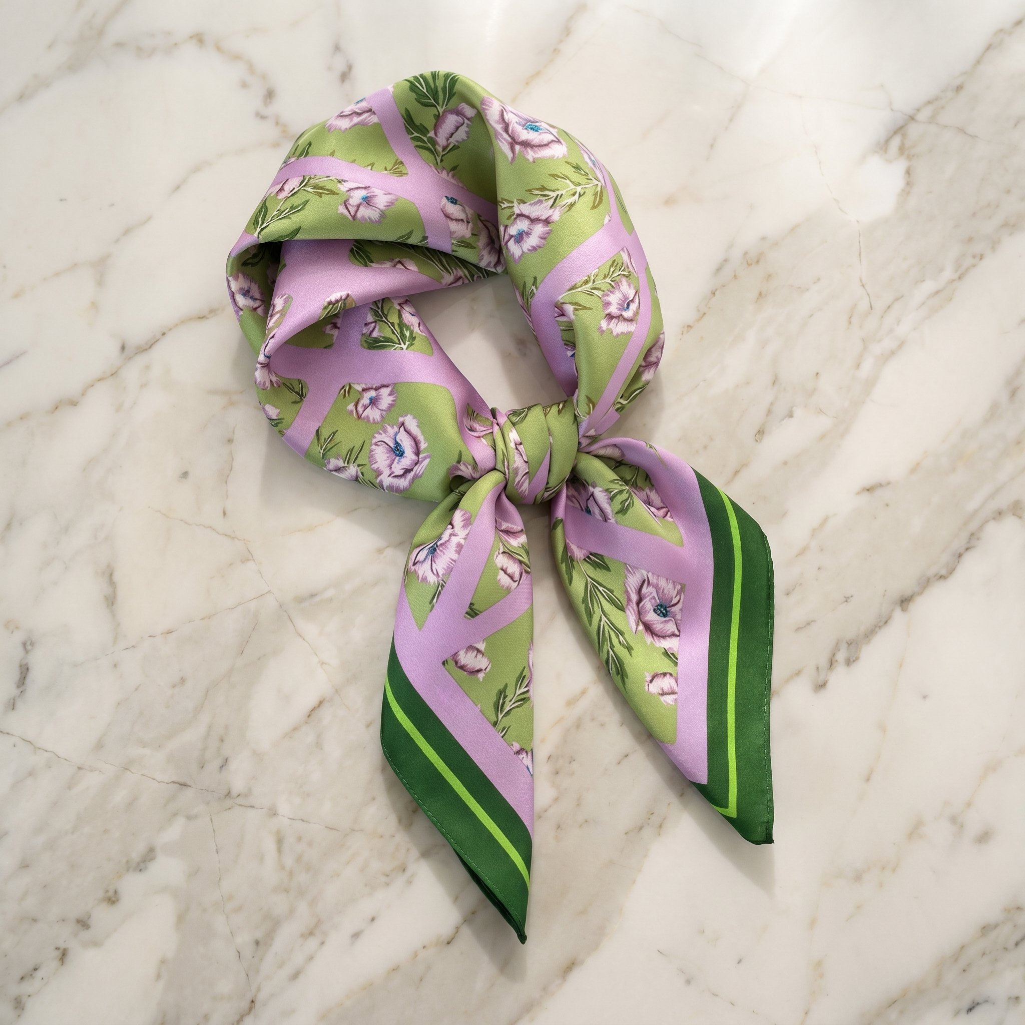 Bracksley multicolor floral satin scarf for women, 27 inch square — view 1
