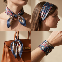 Bracksley multicolor floral satin scarf for women, 27 inch square — view 3