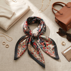 Bracksley multicolor floral satin scarf for women, 27 inch square — view 2