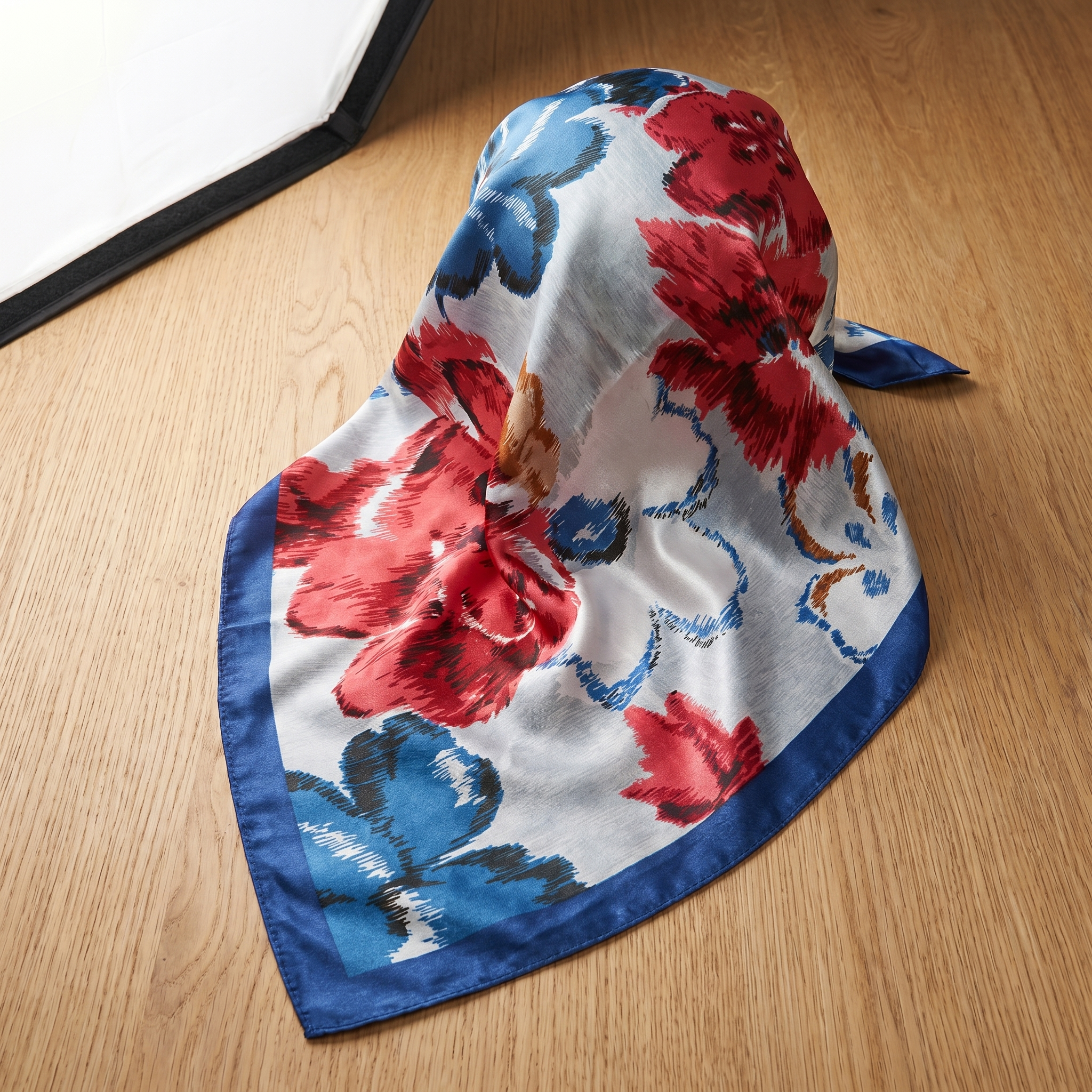 Bracksley multicolor floral satin scarf for women, 27 inch square — view 1