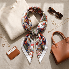 Bracksley multicolor floral satin scarf for women, 27 inch square — view 2