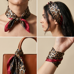Bracksley multicolor animal satin scarf for women, 27 inch square — view 3