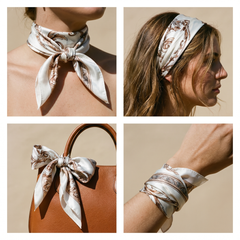 Bracksley beige klassisch satin scarf for women, 27 inch square — view 3