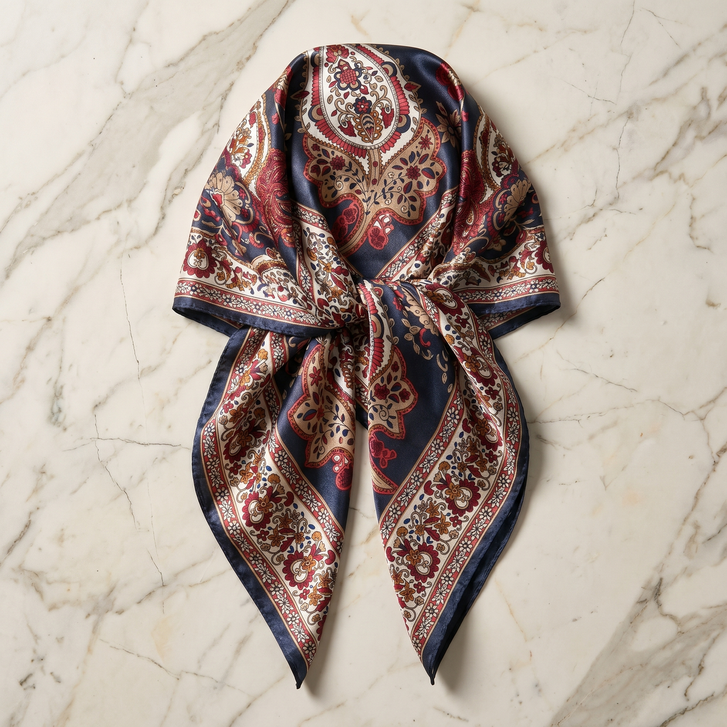 Bracksley multicolor paisley satin scarf for women, 27 inch square — view 1