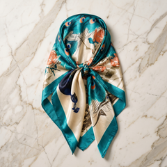 Bracksley multicolor floral satin scarf for women, 27 inch square — view 1