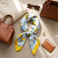Bracksley multicolor floral satin scarf for women, 27 inch square — view 2