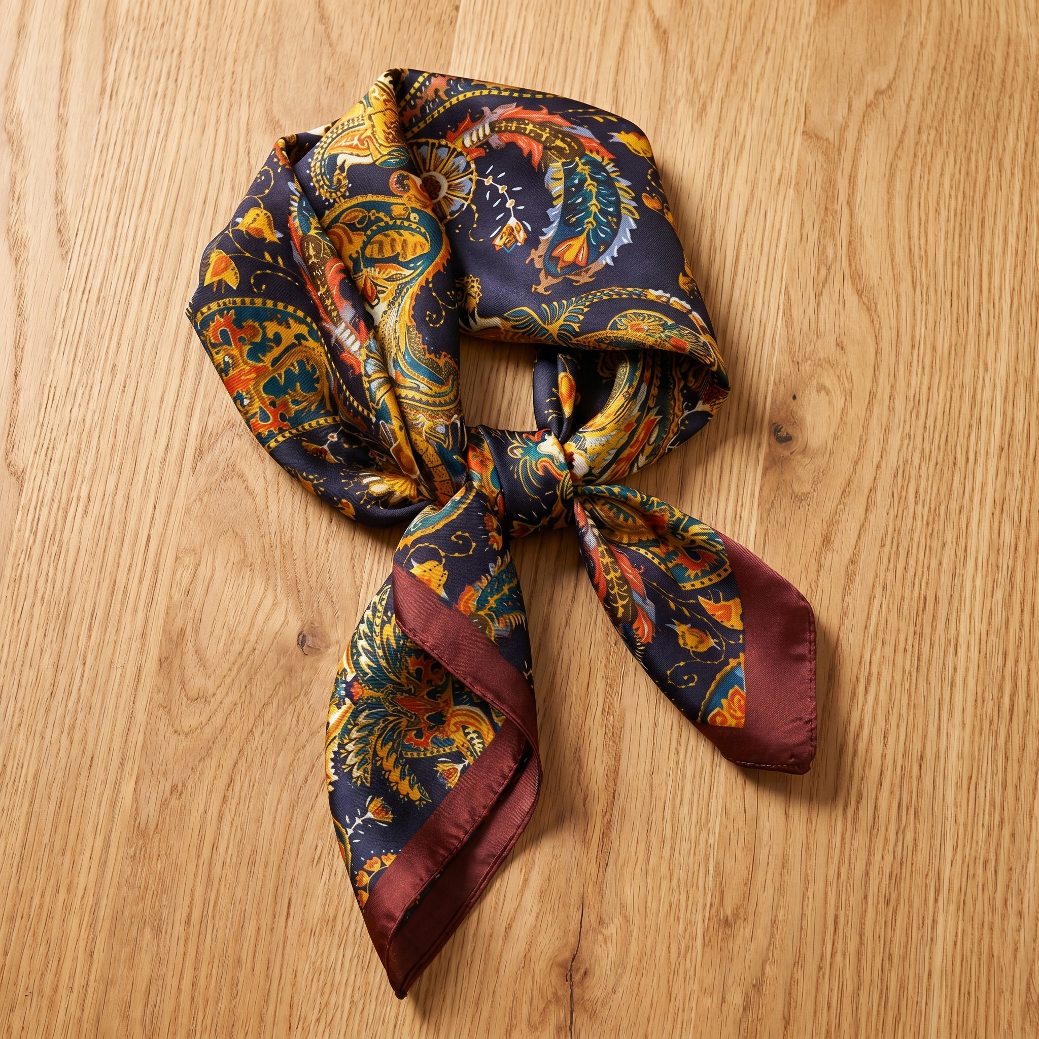 Bracksley multicolor paisley satin scarf for women, 27 inch square — view 1
