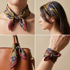 Bracksley multicolor paisley satin scarf for women, 27 inch square — view 3