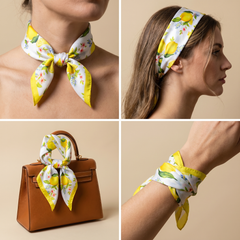 Bracksley multicolor floral satin scarf for women, 27 inch square — view 3