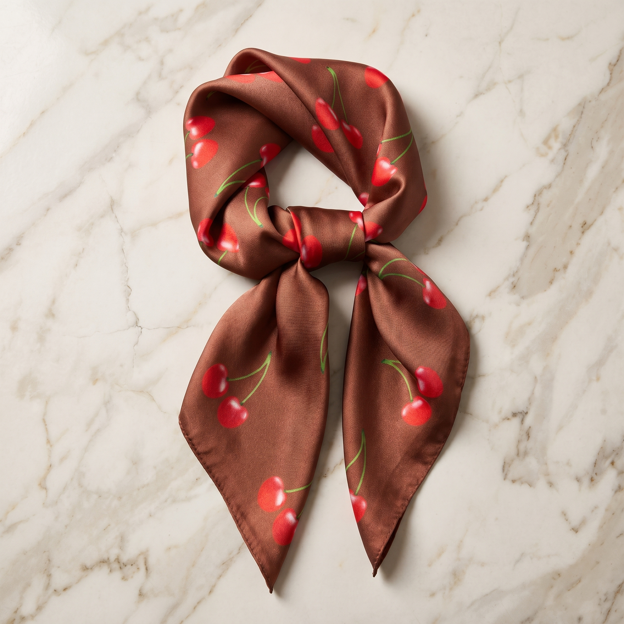 Bracksley red floral satin scarf for women, 27 inch square — view 1
