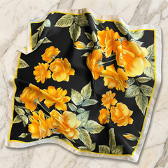 Bracksley multicolor floral satin scarf for women, 27 inch square — view 1