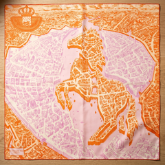 Bracksley orange klassisch satin scarf for women, 27 inch square — view 1