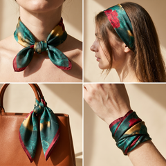 Bracksley multicolor floral satin scarf for women, 27 inch square — view 3