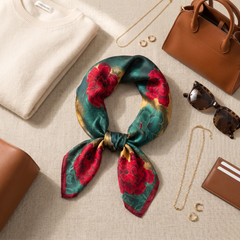 Bracksley multicolor floral satin scarf for women, 27 inch square — view 2