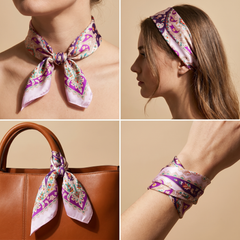 Bracksley multicolor paisley satin scarf for women, 27 inch square — view 3