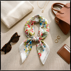 Bracksley multicolor floral satin scarf for women, 27 inch square — view 2