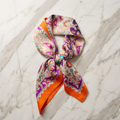 Bracksley multicolor paisley satin scarf for women, 27 inch square — view 1
