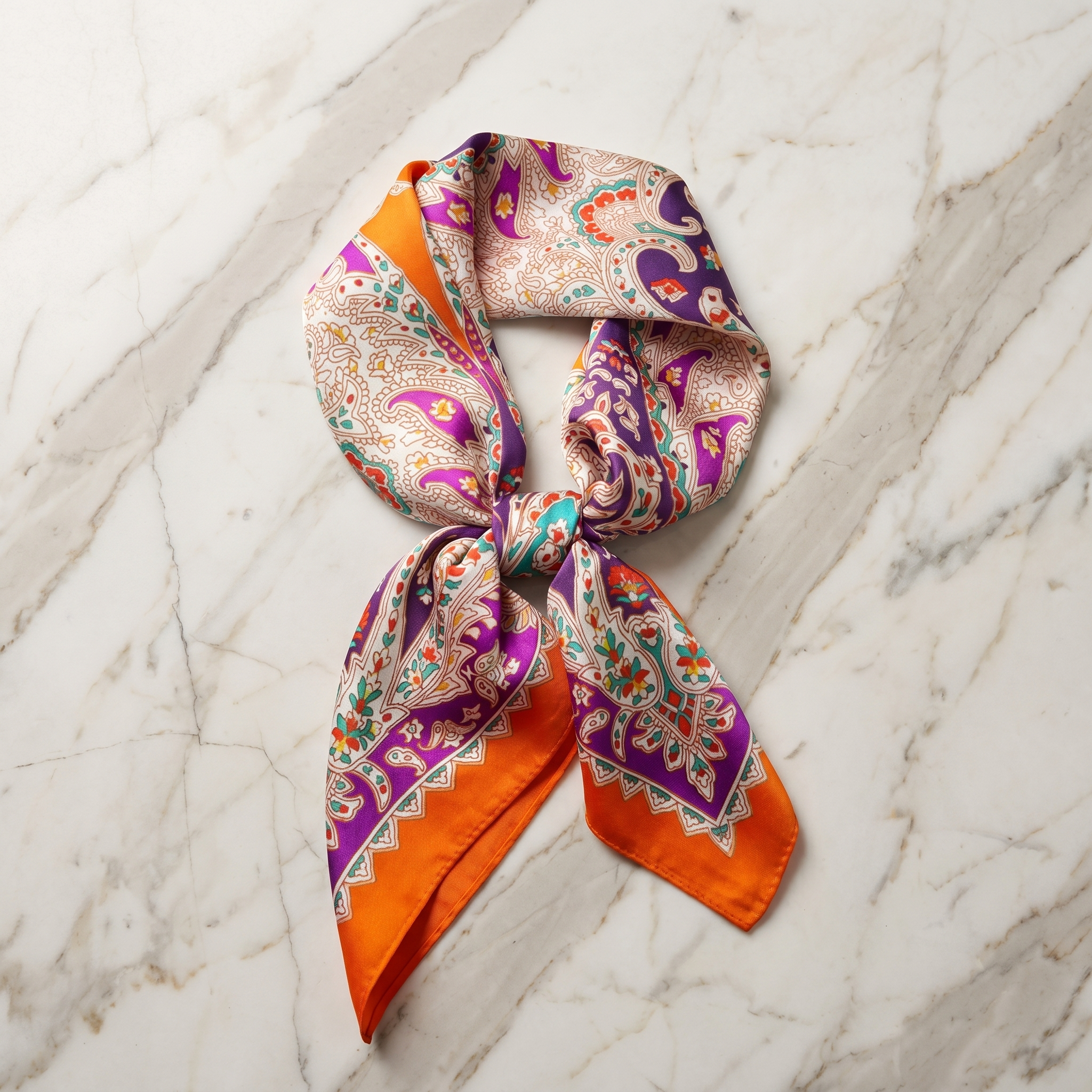 Bracksley multicolor paisley satin scarf for women, 27 inch square — view 1