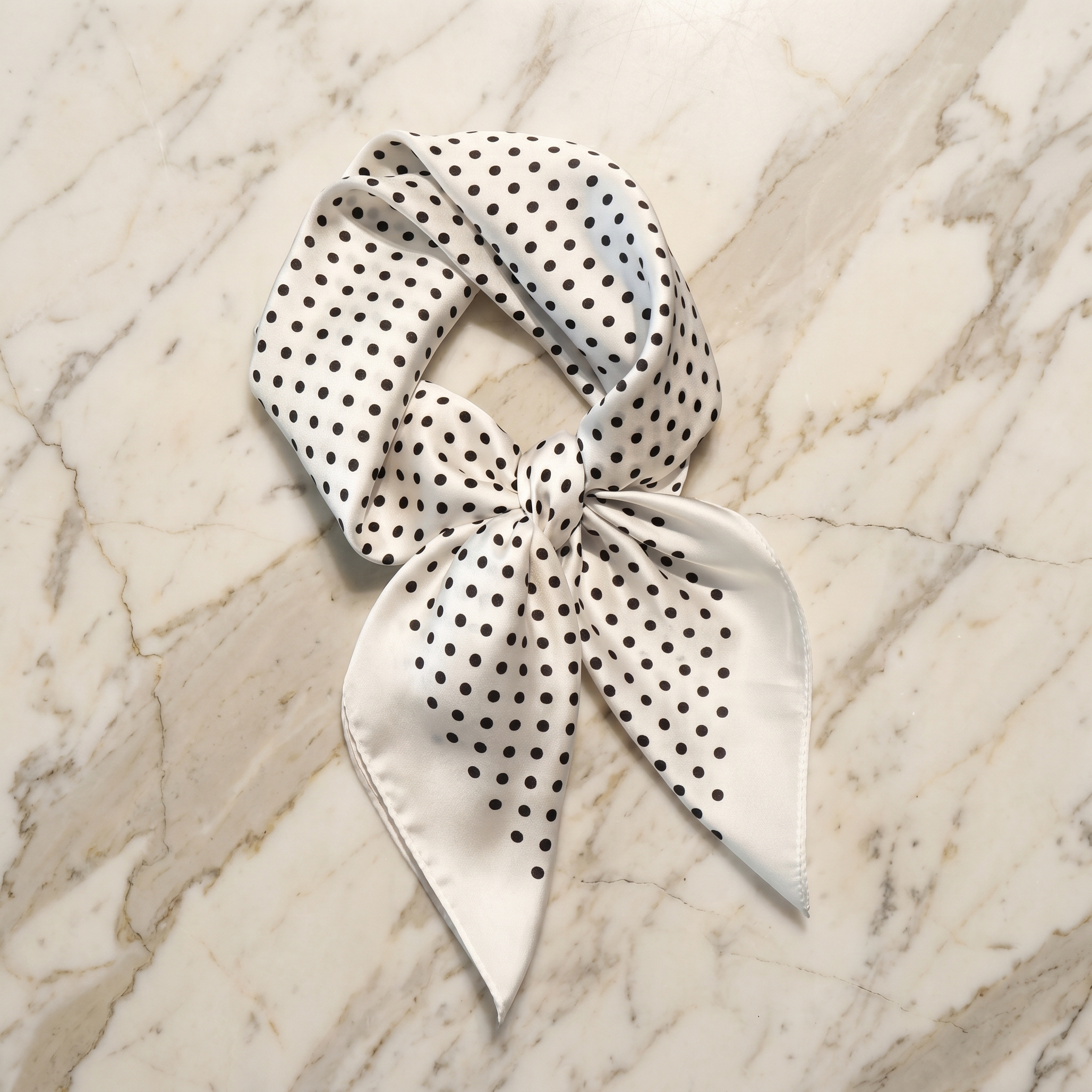 Bracksley white geometric satin scarf for women, 27 inch square — view 1