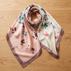 Bracksley multicolor floral satin scarf for women, 27 inch square — view 1