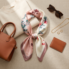 Bracksley multicolor floral satin scarf for women, 27 inch square — view 2