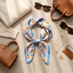 Bracksley multicolor floral satin scarf for women, 27 inch square — view 2