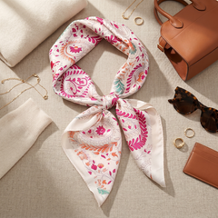 Bracksley multicolor floral satin scarf for women, 27 inch square — view 2