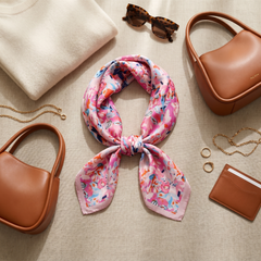 Bracksley multicolor floral satin scarf for women, 27 inch square — view 2