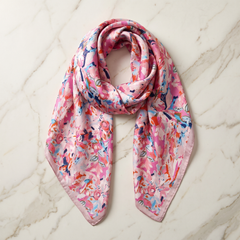 Bracksley multicolor floral satin scarf for women, 27 inch square — view 1