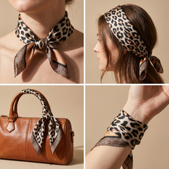 Bracksley multicolor animal satin scarf for women, 27 inch square — view 3