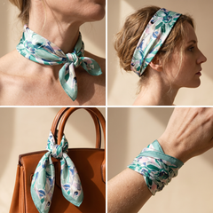 Bracksley multicolor floral satin scarf for women, 27 inch square — view 3