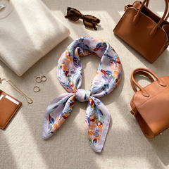 Bracksley multicolor floral satin scarf for women, 27 inch square — view 2