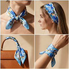 Bracksley multicolor floral satin scarf for women, 27 inch square — view 3
