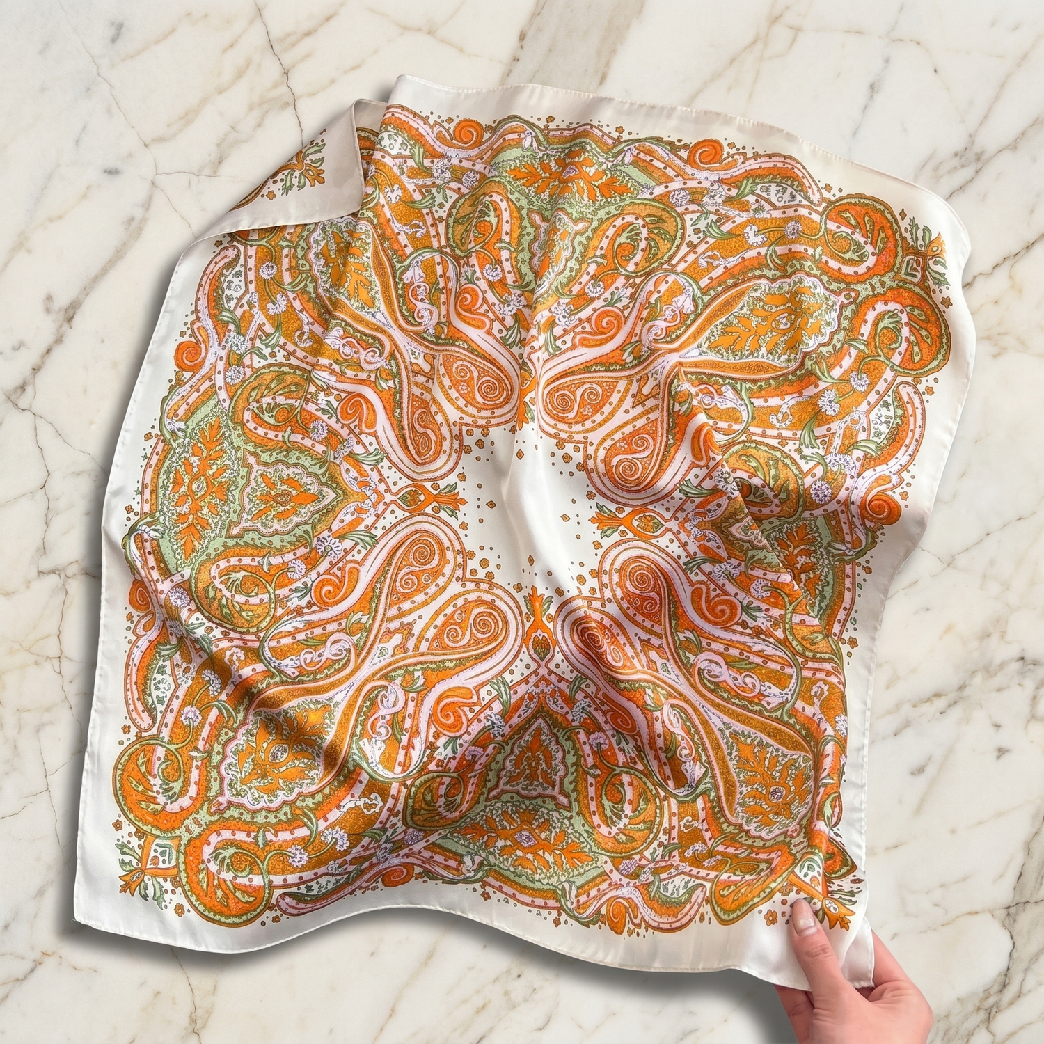 Bracksley multicolor paisley satin scarf for women, 27 inch square — view 1