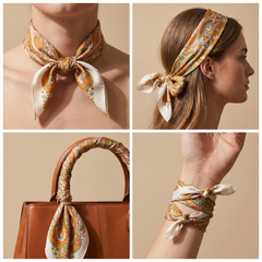 Bracksley multicolor paisley satin scarf for women, 27 inch square — view 3