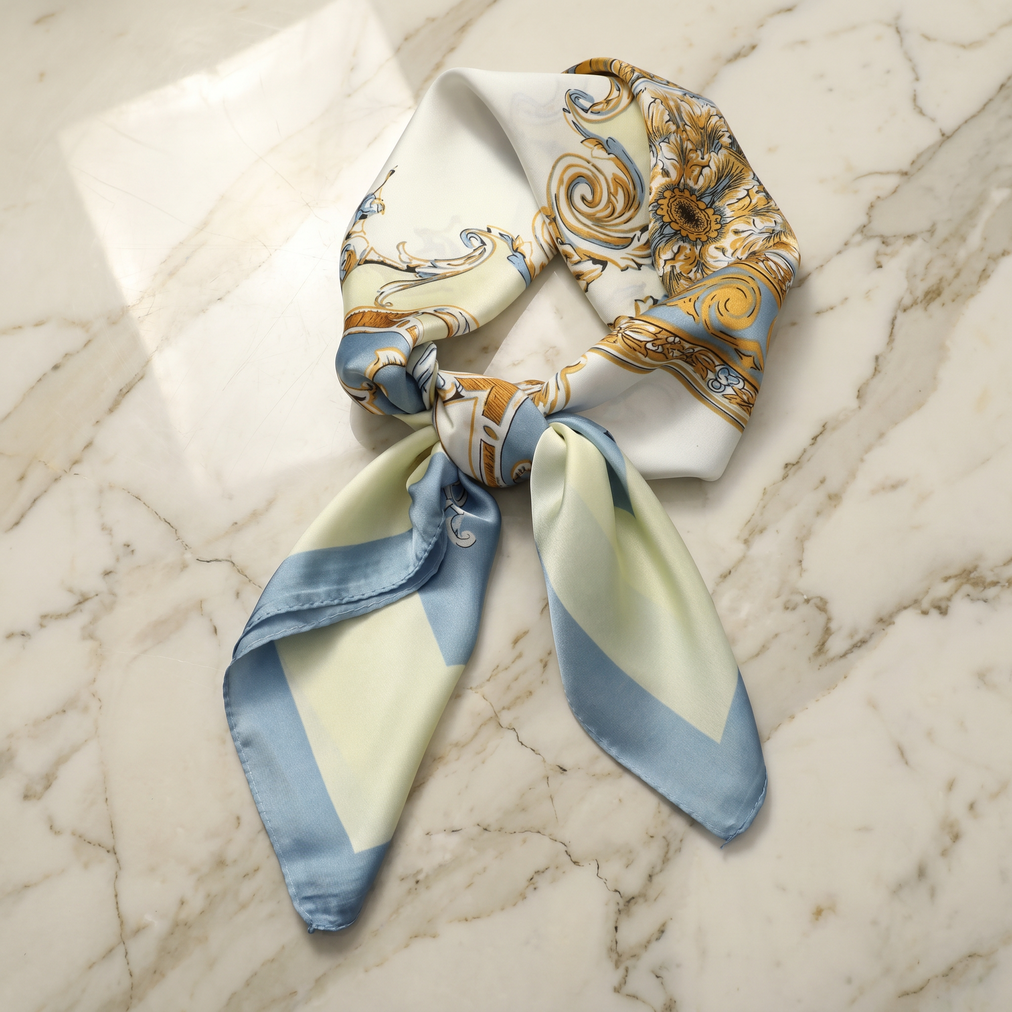 Bracksley multicolor floral satin scarf for women, 27 inch square — view 1