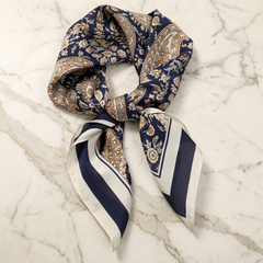 Bracksley gold paisley satin scarf for women, 27 inch square — view 1