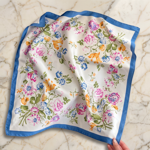 Bracksley multicolor floral satin scarf for women, 27 inch square — view 1